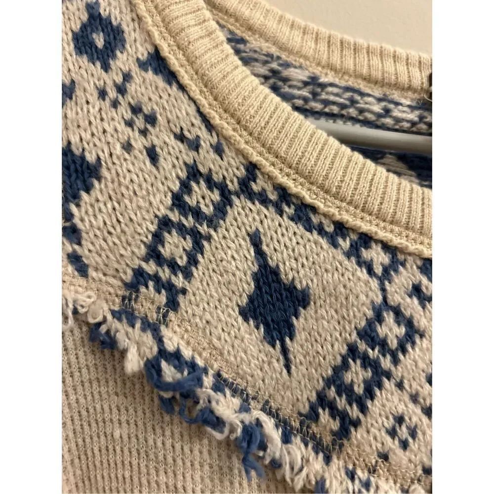 We the Free Cabin in the woods thermal/knitted henley neck top Oversized XS mixe - Picture 5 of 10